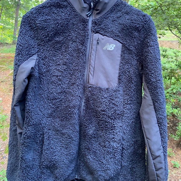 New Balance Fleece Zip Up Jacket-Black - Picture 1 of 6
